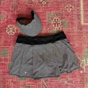 Matching Lululemon tennis skirt and visor